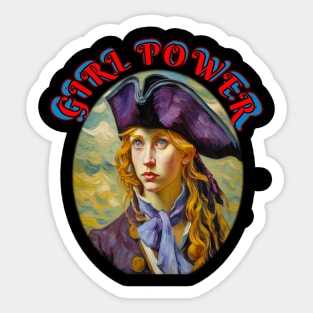 Girl power seventeenth century pirate queen Sticker